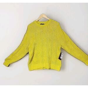 Vans Womens Yellow Knit Long Sleeve Fashion Sweater NWT Size Small